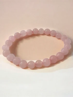 Bracelet Fantaisie Effet Pierre Quartz Rose – Élégance Douceur