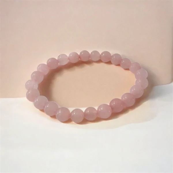 Bracelet Fantaisie Effet Pierre Quartz Rose – Élégance Douceur