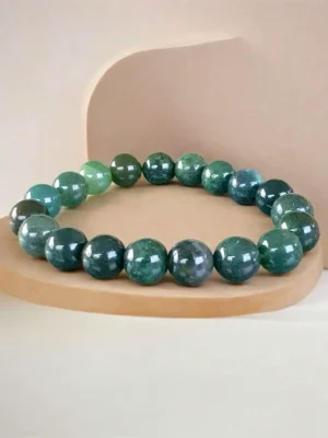 Bracelet Fantaisie Effet Pierre Agate Mousse – Fraîcheur & Sérénité