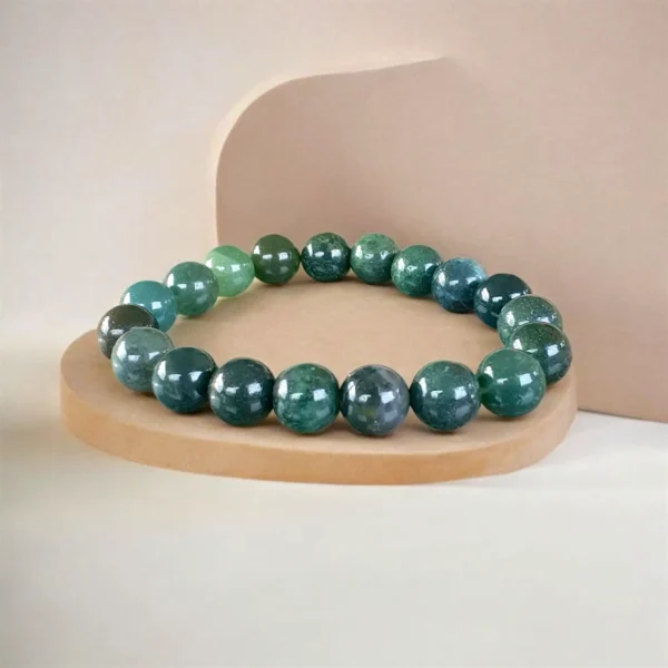 Bracelet Fantaisie Effet Pierre Agate Mousse – Fraîcheur & Sérénité